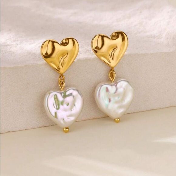 Anthropologie Jewelry - Heart Drop Earrings Q24